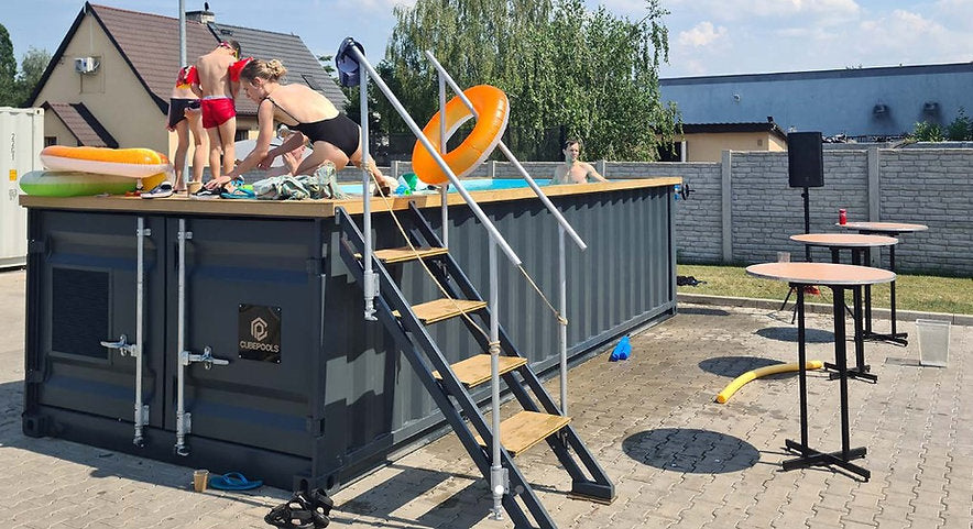 Piscina contenedor 6,2mx 2,5m lista para usar, Paquete Confort