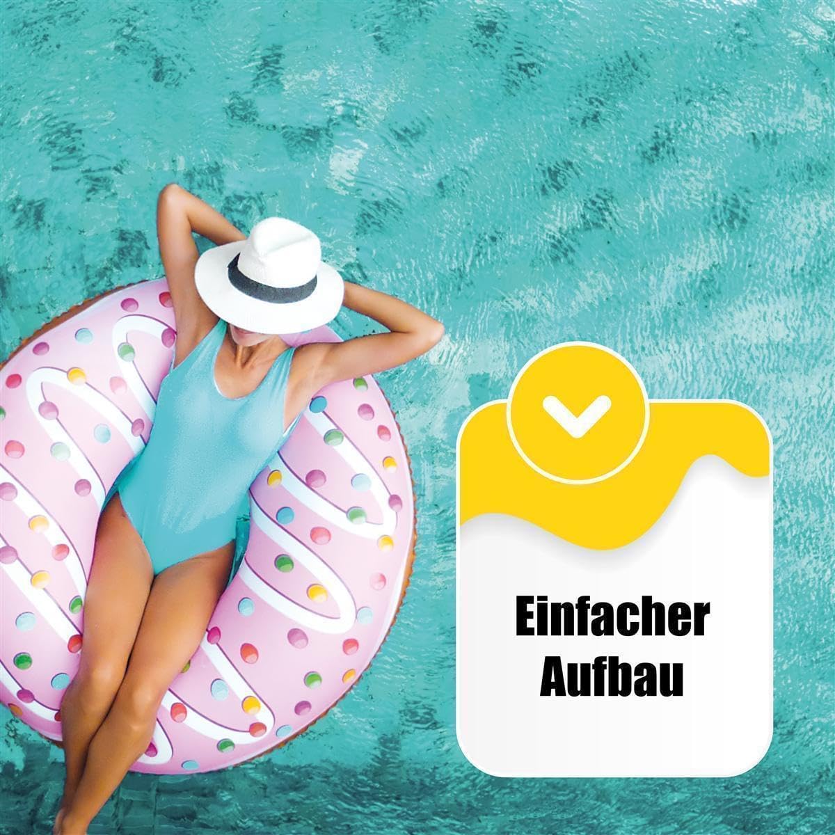 Juego de piscina de acero con forma de ocho formas largo x ancho x profundidad 6,25 x 3,60 x 1,50 m