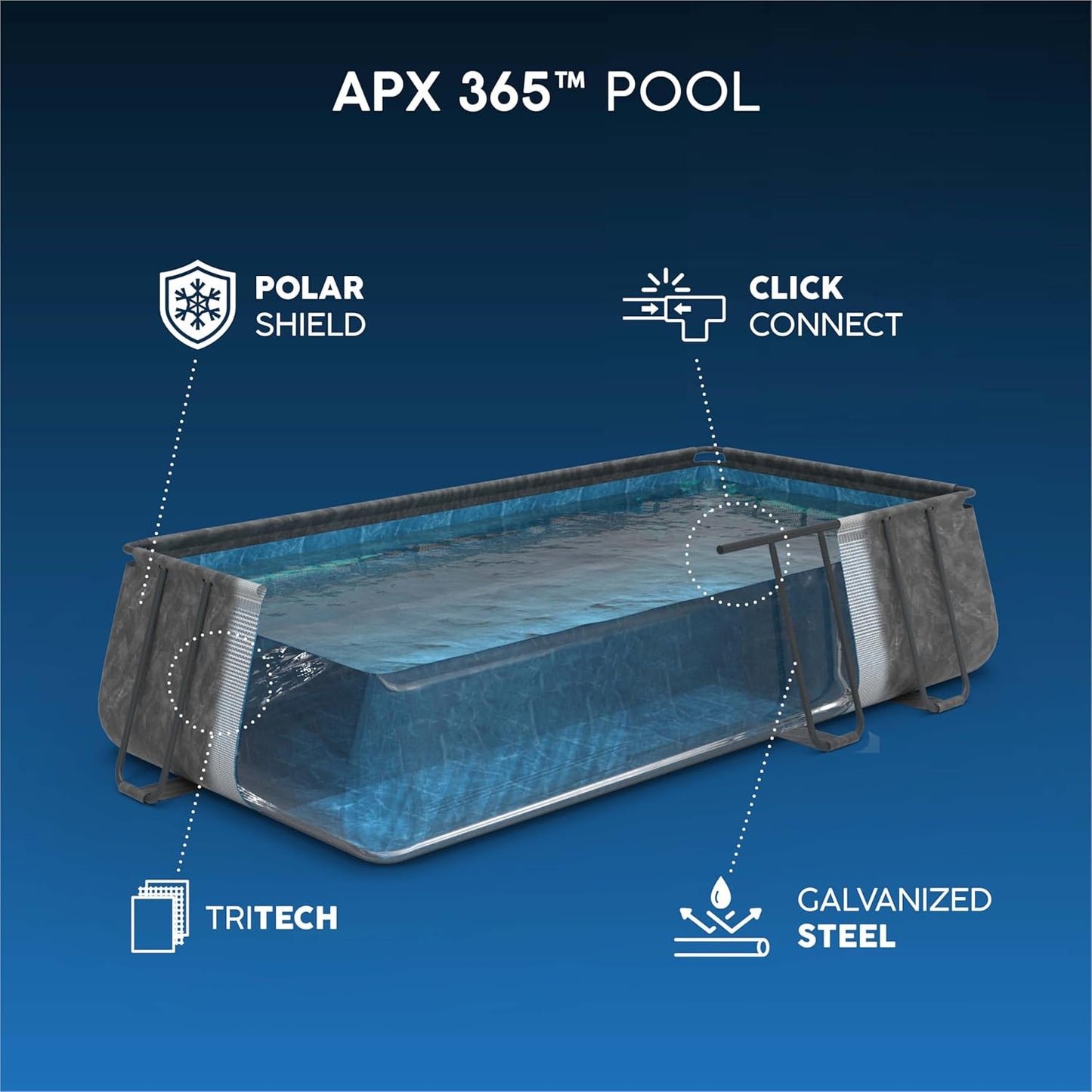 Juego de Piscina Rectangular de 24' x 12' x 52"/7.32 MX 3.66 MX 1.32 m