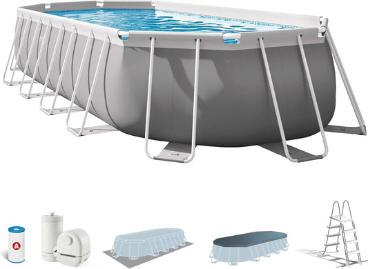 Piscina desmontable ovalada intex prism frame 610x305x122 cm con depuradora